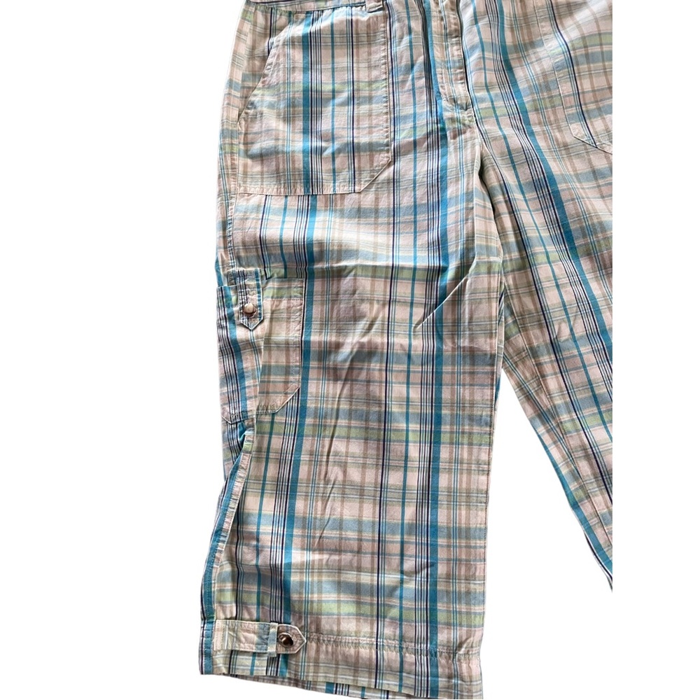 NWT VAN HEUSEN Plaid Cargo Modern Fit Pedal Pushers Cropped Size 12 - Picture 4 of 9